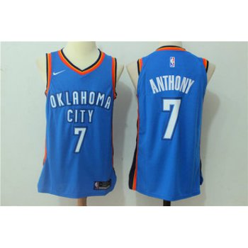 Men's Oklahoma City Thunder #7 Carmelo Anthony New Royal Blue 2017-2018 Nike Swingman Stitched NBA Jersey