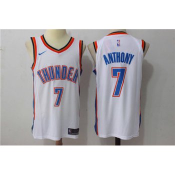 Men's Oklahoma City Thunder #7 Carmelo Anthony New White 2017-2018 Nike Swingman Stitched NBA Jersey