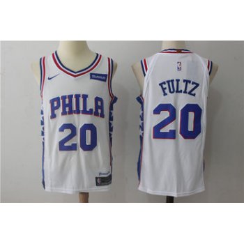 Men's Philadelphia 76ers #20 Markelle Fultz White 2017-2018 Nike Swingman Stubhub Stitched NBA Jersey