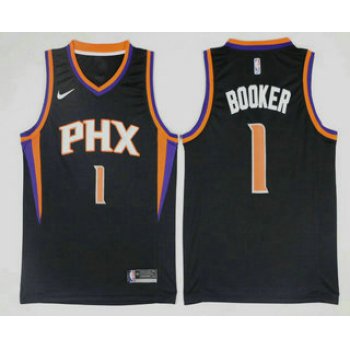 Men's Phoenix Suns #1 Devin Booker Black 2017-2018 Nike Icon Edition Swingman Jersey