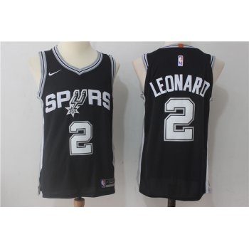 Men's San Antonio Spurs #2 Kawhi Leonard Black 2017-2018 Nike Swingman Stitched NBA Jersey