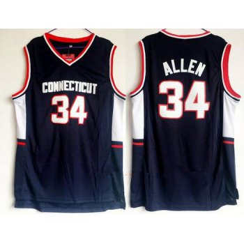 Men's University Of Connecticut #34 Ray Allen Navy Blue College Basketball Swingman Stitched NCAA Jersey