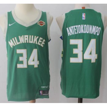 Nike Milwaukee Bucks #34 Giannis Antetokounmpo Green Stitched NBA Jersey