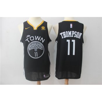 Warriors 11 Klay Thompson Black Nike Swingman Jersey