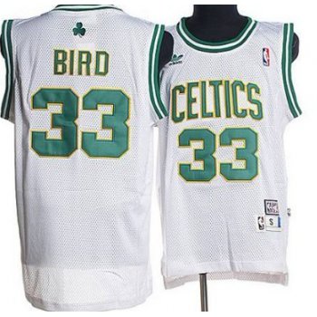 Boston Celtics #33 Larry Bird White Hardwood Classics Soul Swingman Throwback Jersey