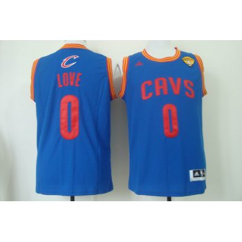 Men's Cleveland Cavaliers #0 Kevin Love 2017 The NBA Finals Patch Light Blue Swingman Jersey