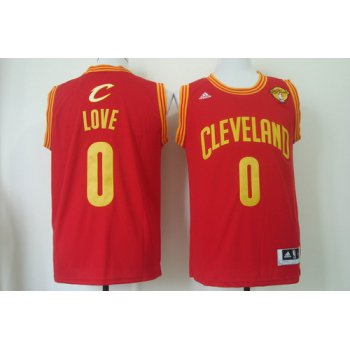 Men's Cleveland Cavaliers #0 Kevin Love 2017 The NBA Finals Patch Red Swingman Jersey