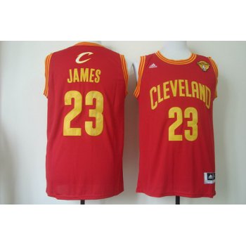 Men's Cleveland Cavaliers #23 LeBron James 2017 The NBA Finals Patch Red Swingman Jersey