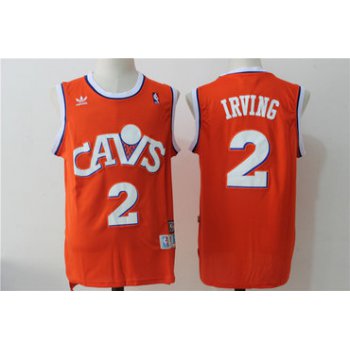 Men's Cleveland Cavaliers #2 Kyrie Irving Orange Hardwood Classics Soul Swingman Throwback Jersey