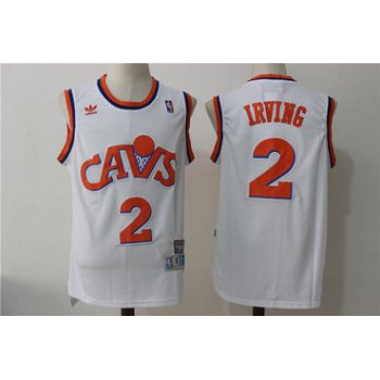 Men's Cleveland Cavaliers #2 Kyrie Irving White Hardwood Classics Soul Swingman Throwback Jersey