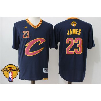 Men's Cleveland Cavaliers LeBron James #23 2017 The NBA Finals Patch New Navy Blue Short-Sleeved Jersey