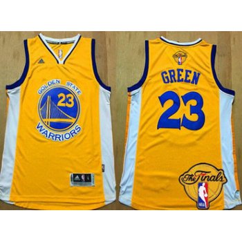 Men's Golden State Warriors #23 Draymond Green Yellow 2017 The NBA Finals Patch Jersey