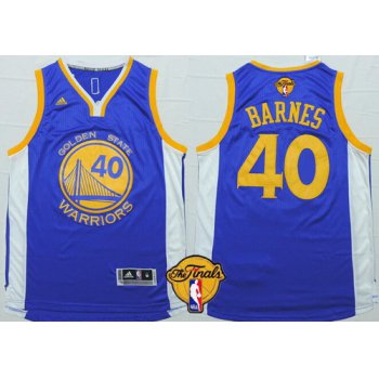 Men's Golden State Warriors #40 Harrison Barnes Blue 2017 The NBA Finals Patch Jersey