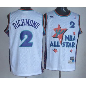 NBA 1995 All-Star #2 Mitch Richmond White Hardwood Classics Soul Swingman Throwback Jersey