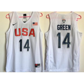 2016 Olympics Team USA Men's #14 Draymond Green White Revolution 30 Swingman Basketball Jersey