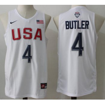 2016 Olympics Team USA Men's #4 Jimmy Butler White Stitched NBA Nike Swingman Jersey