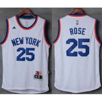 Knicks #25 Derrick Rose New White Stitched NBA Jersey