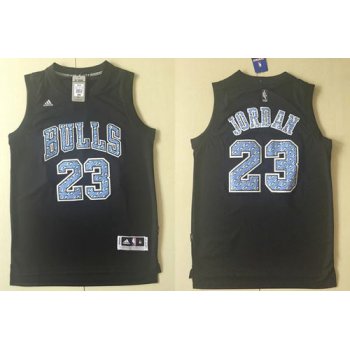 Men's Chicago Bulls #23 Michael Jordan Black Diamond Stitched NBA Adidas Revolution 30 Swingman Jersey