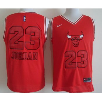 Men's Chicago Bulls #23 Michael Jordan Red Bull Head Fashion Stitched NBA Nike Swingman Jersey