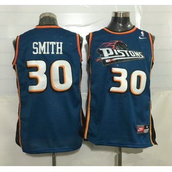 Men's Detroit Pistons #30 Joe Smith Teal Blue Hardwood Classics Soul Swingman Throwback Jersey