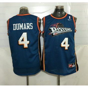 Men's Detroit Pistons #4 Joe Dumars Teal Blue Hardwood Classics Soul Swingman Throwback Jersey