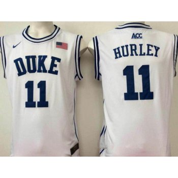 Men's Duke Blue Devils #11 Bobby Hurley White Round Collar College Basketball Stitched Nike Swingman Jersey