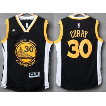 Men's Golden State Warriors #30 Stephen Curry Black With White Edge Stitched NBA Adidas Revolution 30 Swingman Jersey