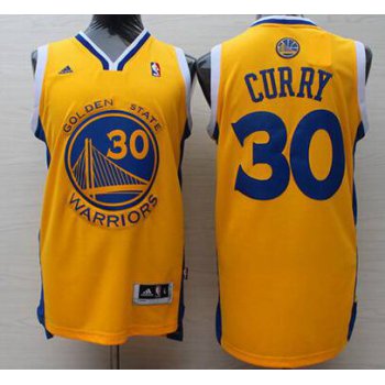 Men's Golden State Warriors #30 Stephen Curry Revolution 30 Swingman Yellow Jersey