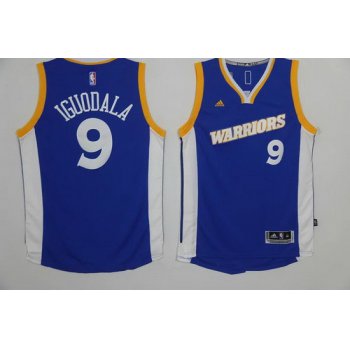 Men's Golden State Warriors #9 Andre Iguodala Blue Retro Stitched NBA 2016 adidas Revolution 30 Swingman Jersey