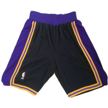 Men's Los Angeles Lakers Black Hardwood Classics Soul Swingman Throwback Shorts