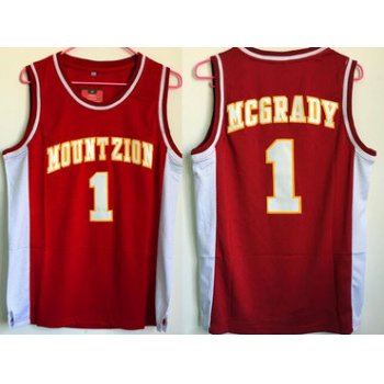 Men's Mount Zion Christian Academy High School #1 Tracy McGrady Red Soul Swingman Basketball Jersey