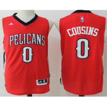 Men's New Orleans Pelicans #0 DeMarcus Cousins Red Stitched NBA Revolution 30 Swingman Jersey