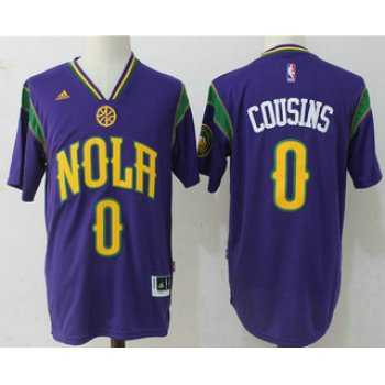 Men's New Orleans Pelicans #0 DeMarcus Cousins Revolution 30 Swingman 2017 Purple Short-Sleeved Jersey