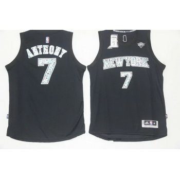 Men's New York Knicks #7 Carmelo Anthony Black Diamond Stitched NBA Adidas Revolution 30 Swingman Jersey