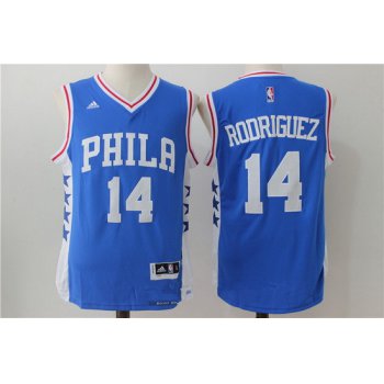 Men's Philadelphia 76ers #14 Sergio Rodriguez NEW Blue Stitched NBA adidas Revolution 30 Swingman Jersey