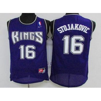 Men's Sacramento Kings #16 Peja Stojakovic Purple Soul Swingman Jersey