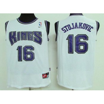 Men's Sacramento Kings #16 Peja Stojakovic White Soul Swingman Jersey