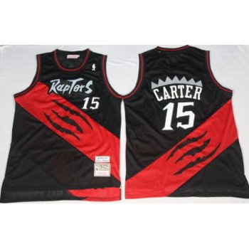 Men's Toronto Raptors #15 Vince Carter 2000-01 Black Hardwood Classics Soul Swingman Throwback Jersey