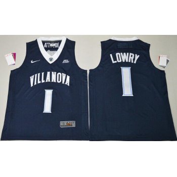 Men's Villanova Wildcats #1 Kyle Lowry Navy Blue College Basketball Stitched Nike Swingman Jersey