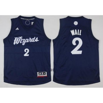 Men's Washington Wizards #2 John Wall adidas Navy Blue 2016 Christmas Day Stitched NBA Swingman Jersey