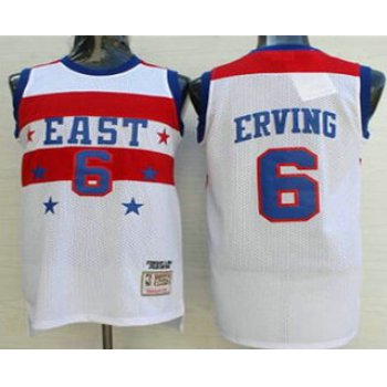 NBA 1980 All-Star Men's #6 Julius Erving White Hardwood Classics Soul Swingman Throwback Jersey