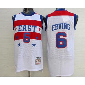 NBA 1980 All-Star Men's #6 Julius Erving White Hardwood Classics Soul Swingman Throwback Jersey