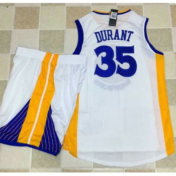 Warriors #35 Kevin Durant White A Set Stitched NBA Jersey