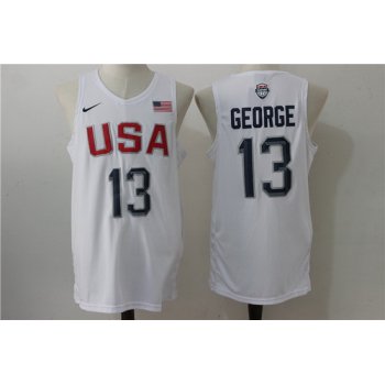 2016 Olympics Team USA Men's #13 Paul George White Revolution 30 Swingman Basketball Jersey