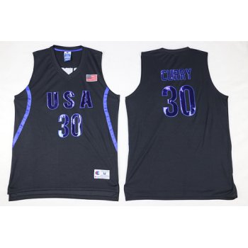 2016 Olympics Team USA Men's #30 Stephen Curry All Black Soul Swingman Jersey