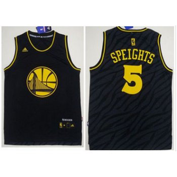 Golden State Warriors #5 Marreese Speights Black Precious Metals Fashion Stitched NBA Jersey