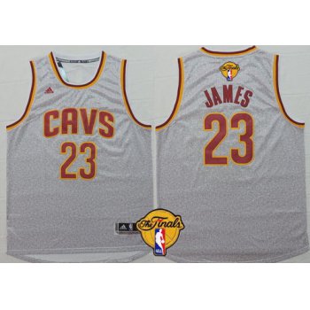 Men's Cleveland Cavaliers #23 LeBron James 2016 The NBA Finals Patch Gray Jersey