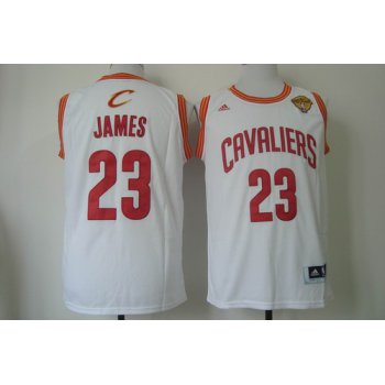 Men's Cleveland Cavaliers #23 LeBron James 2016 The NBA Finals Patch White Swingman Jersey