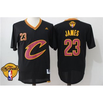 Men's Cleveland Cavaliers LeBron James #23 2016 The NBA Finals Patch New Black Short-Sleeved Jersey