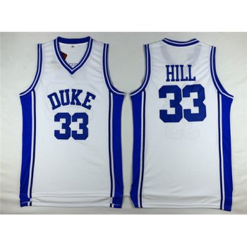 Men's Duke Blue Devils #33 Grant Hill White College Basketball Swingman Jersey